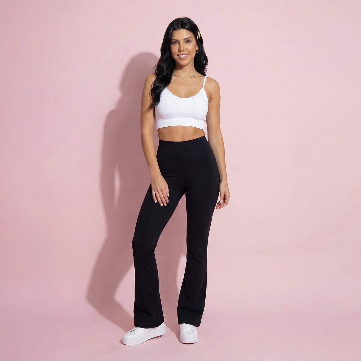Anna-Kaci Active Women's High Waist Flare Leg Athletic Pants with Smooth Stretch Fabric and Contoured Supportive Fit for Comfortable Daily Movement