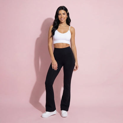 Anna-Kaci Active Women's High Waist Flare Leg Athletic Pants with Smooth Stretch Fabric and Contoured Supportive Fit for Comfortable Daily Movement
