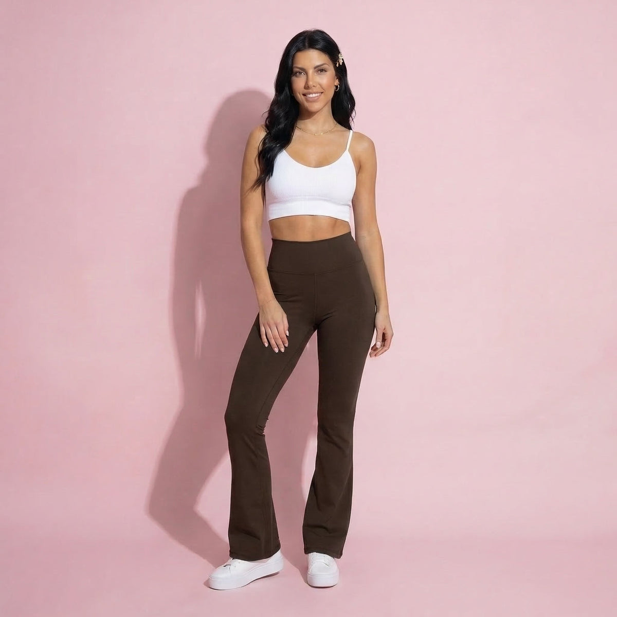 Anna-Kaci Active Women's High Waist Flare Leg Athletic Pants with Smooth Stretch Fabric and Contoured Supportive Fit for Comfortable Daily Movement