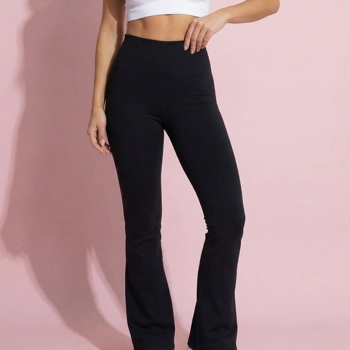 Anna-Kaci Active Women's High Waist Flare Leg Athletic Pants with Smooth Stretch Fabric and Contoured Supportive Fit for Comfortable Daily Movement