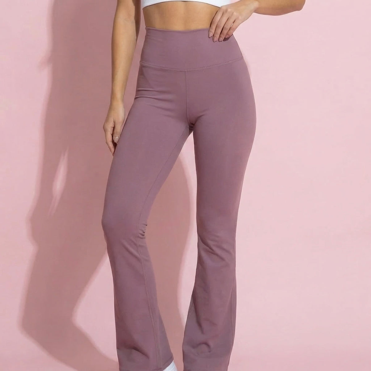 Anna-Kaci Active Women's High Waist Flare Leg Athletic Pants with Smooth Stretch Fabric and Contoured Supportive Fit for Comfortable Daily Movement