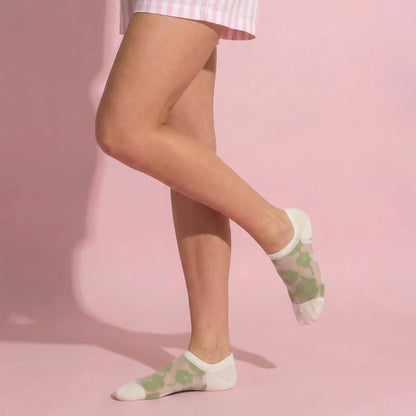 Anna-Kaci Women's 3-Pair Sheer No Show Socks Floral Pattern Lightweight Soft Knit Comfortable Everyday Sock Set