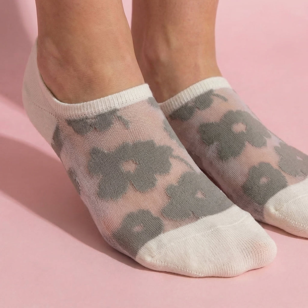 Anna-Kaci Women's 3-Pair Sheer No Show Socks Floral Pattern Lightweight Soft Knit Comfortable Everyday Sock Set
