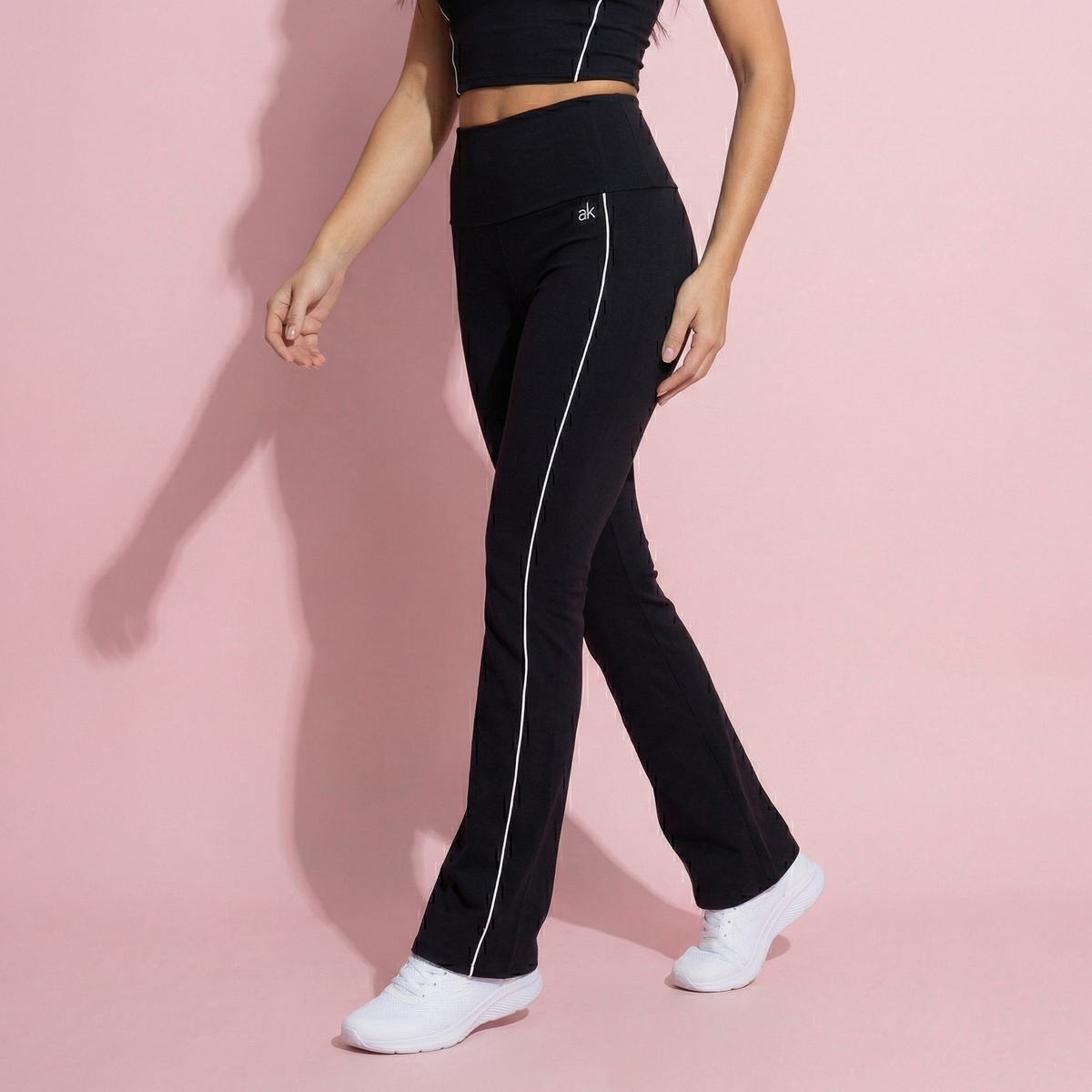 Anna-Kaci Active Women's High Waist Flared Leggings with Contrast Seam Detail and Stretch Fabric