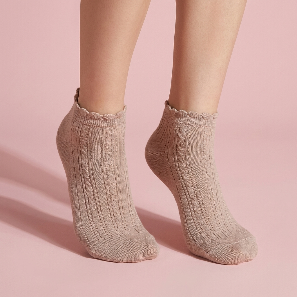 Anna-Kaci 5 Pairs Women's Ruffle Cuff Lace Knit Ankle Socks Breathable Soft Stretch Fabric with Multiple Color Options