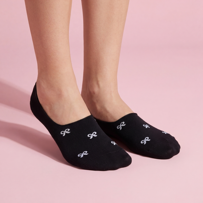 Anna-Kaci 5 Pairs Women's Bow Pattern Low Cut No Show Socks Breathable Mesh Knit Anti-Slip Design Multiple Color Options