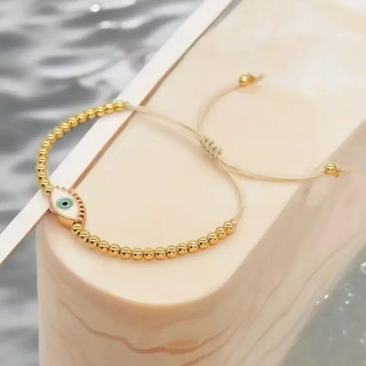 Evil Eye Beaded Adjustable Bracelet
