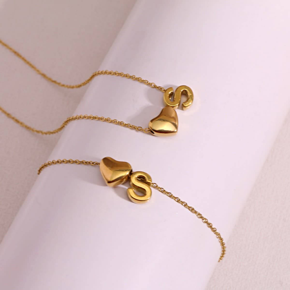 Dainty A-Z Initial Heart Necklace
