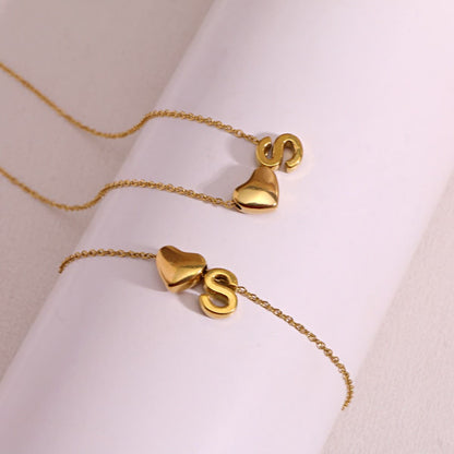 Dainty A-Z Initial Heart Necklace