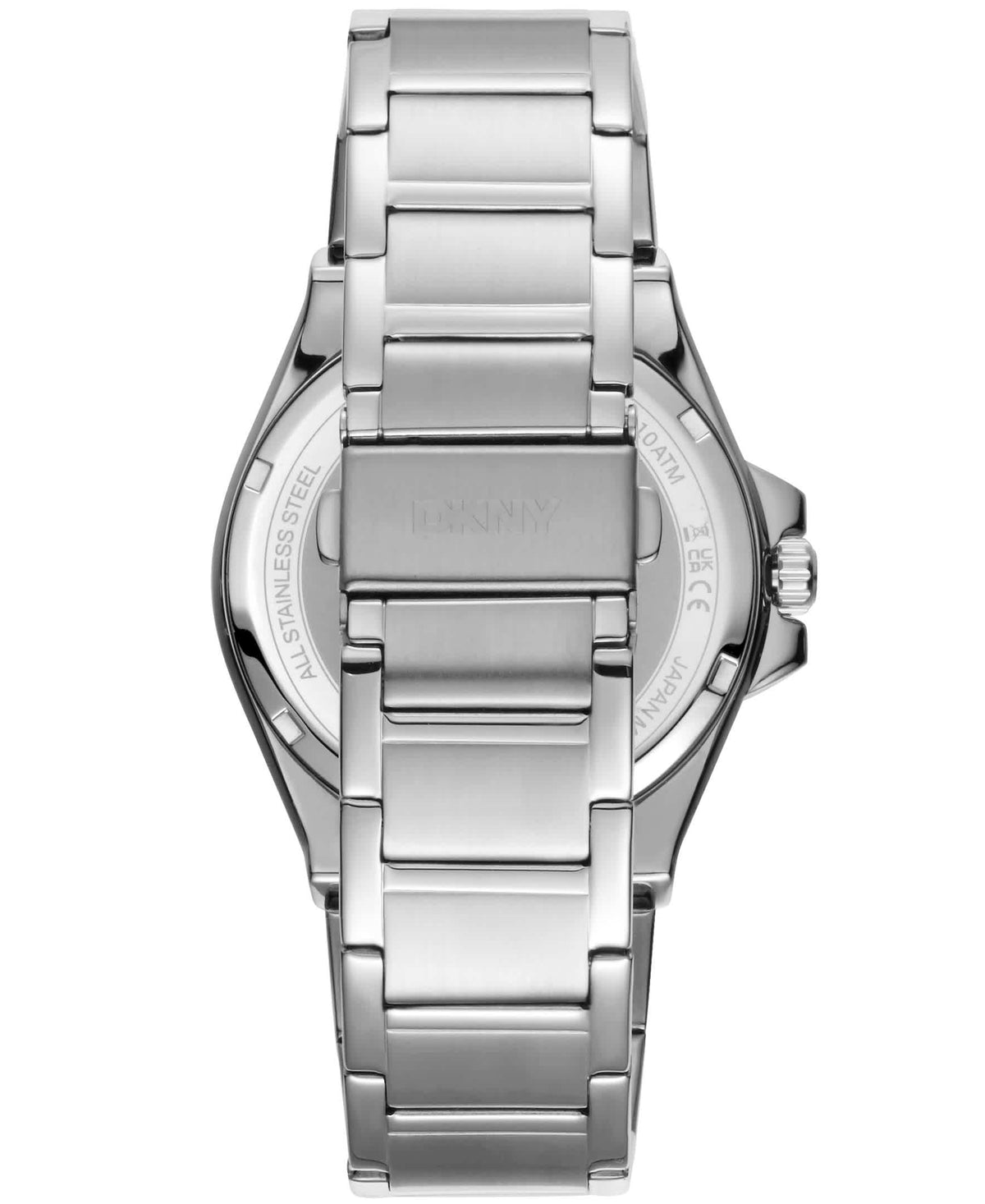 Dkny Men Watch, Silver Color Case, Black Dial, Stainless Steel Metal Bracelet, 3 Hands Date, 10 Atm