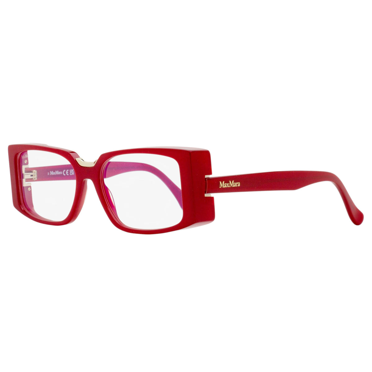 Max Mara Rectangular Blue Block Eyeglasses MM5157-B 001 Black/Gold 54mm