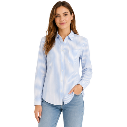 Max Mara Weekend Womens Blouse Sky Blue Striped