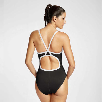 Sleek Solid Elite Training Athletic One Piece Swimsuit