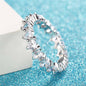 Clear Crystal & Silvertone Heart Band Ring