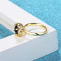 Black Crystal & Cubic Zirconia Goldtone Skull Cocktail Ring