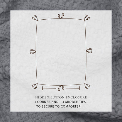 100% Cotton Honeycomb Waffle Duvet Set - Mattea Collection