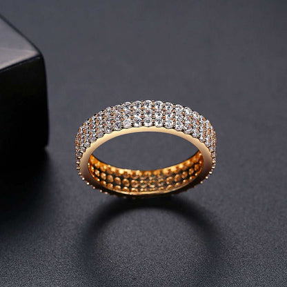 Cubic Zirconia & Goldtone Pavé Band