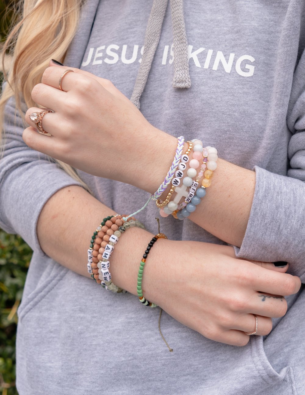 Elevated Faith I Am New Letter Bracelet