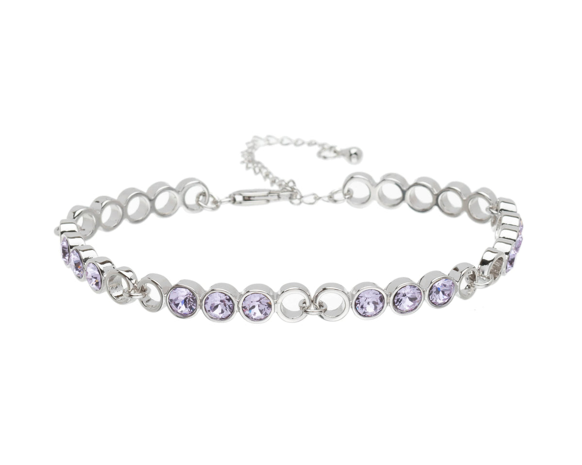Adjustable Circular Linked Bracelet with Swarovski Crystals