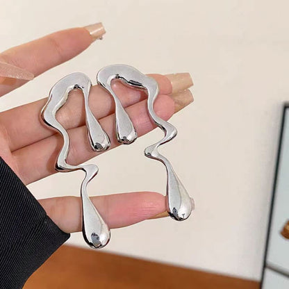 Irregular Wavy Drop Statement Earrings