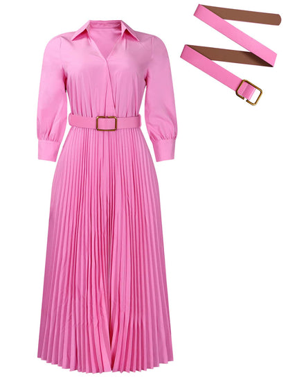 Chic YC Women's 3/4 Sleeve Flared A Line Dress