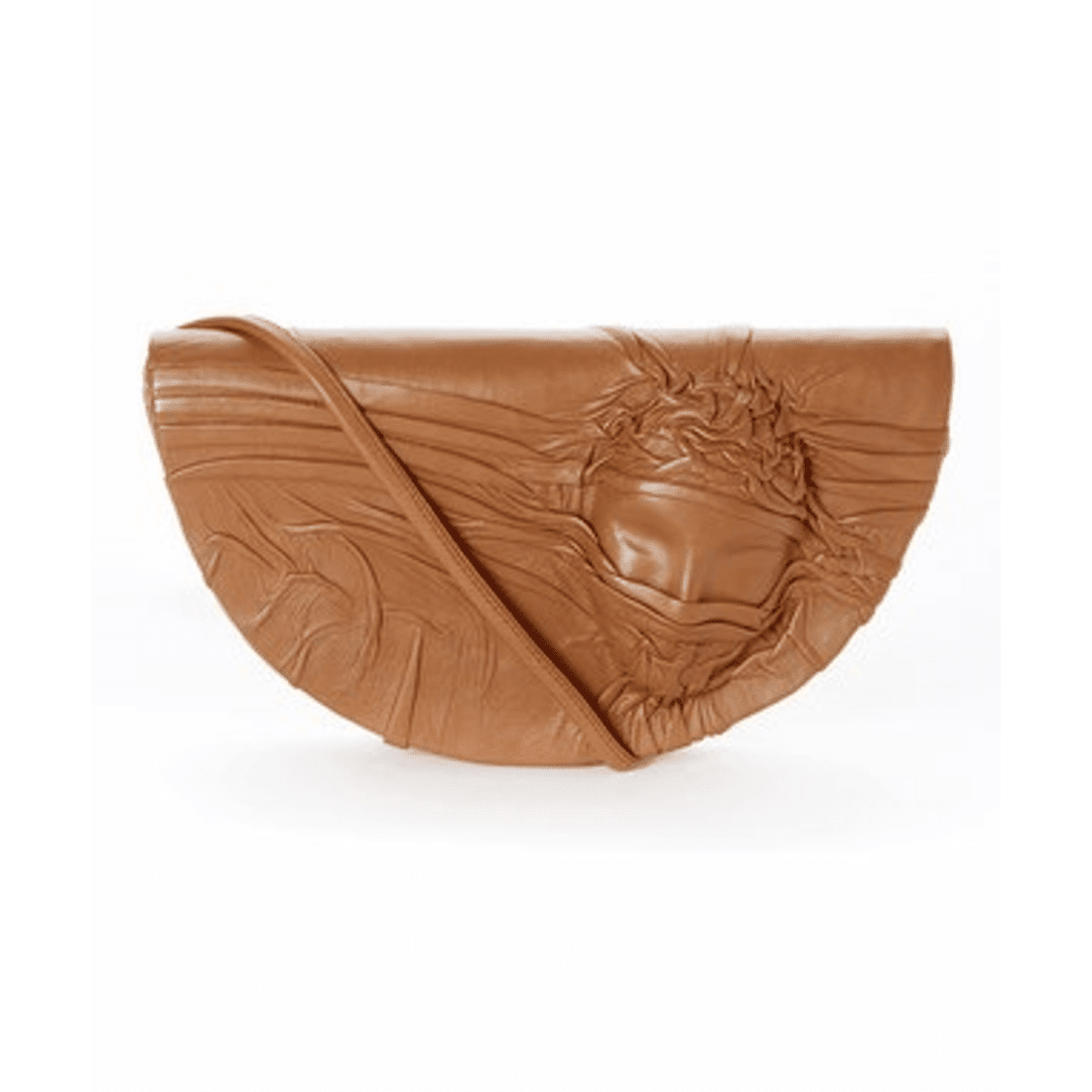La Chic Women's Handcrafted Leather Sculpted Face Crossbody Bag