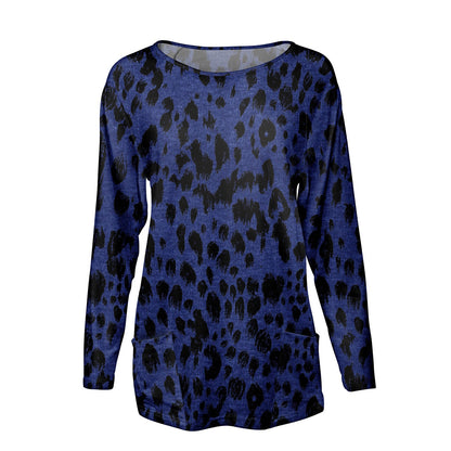 Relevate Designs Blue Camouflage Long Sleeve Lounge Top