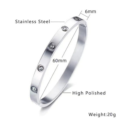 Elegant Sparkling Bangle Bracelet 2-Piece Set