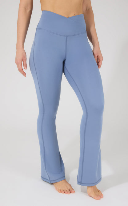 90 Degree by Reflex Lux Madison Crossover Elastic Free Waist 31 1/2 inch Flare Leg Pant