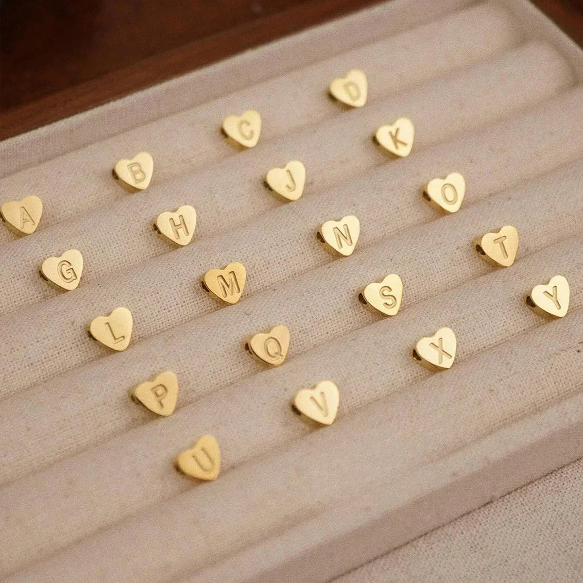 Dainty Initial Heart Necklace Personalized 26 Letters Available