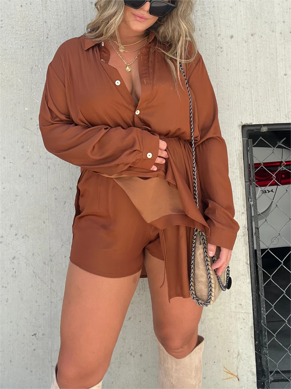✨ Satin Covered Nights Romper Dress Set (Buy 2 Free Shipping)