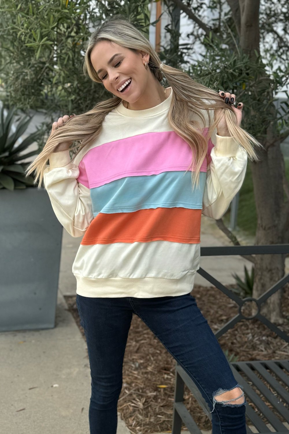 Threaded Pear Leilani Patchwork Sweatshirt