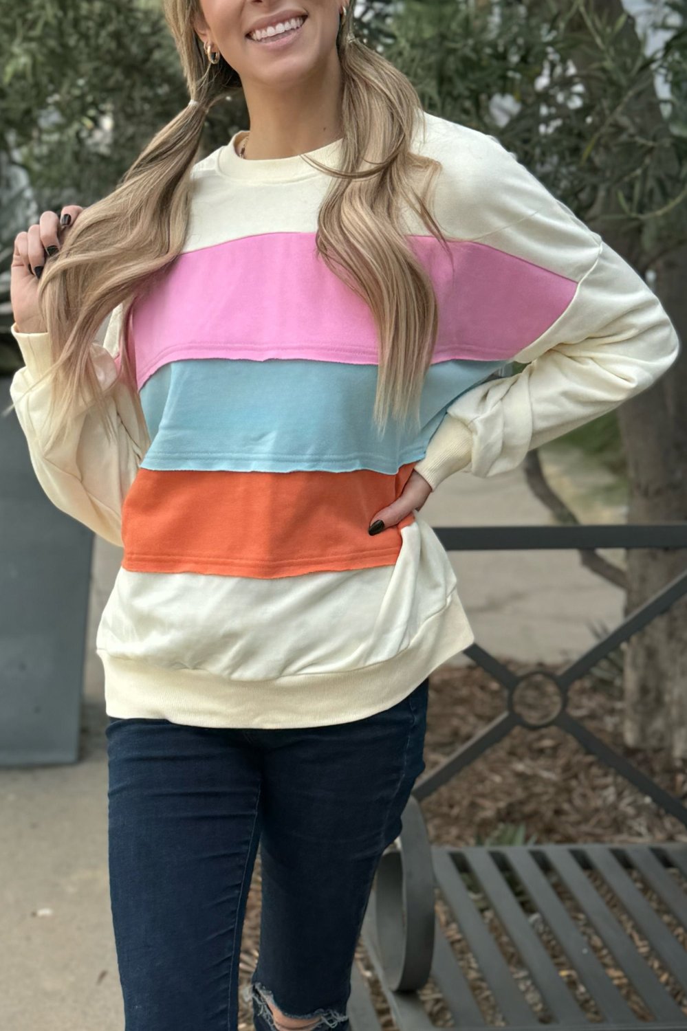 Threaded Pear Leilani Patchwork Sweatshirt