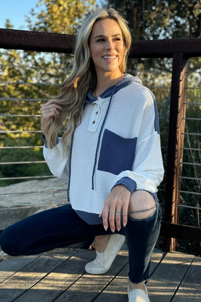 Threaded Pear Millie Drawstring Hooded Top