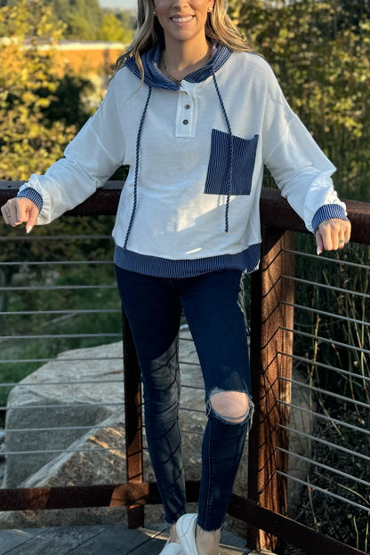 Threaded Pear Millie Drawstring Hooded Top