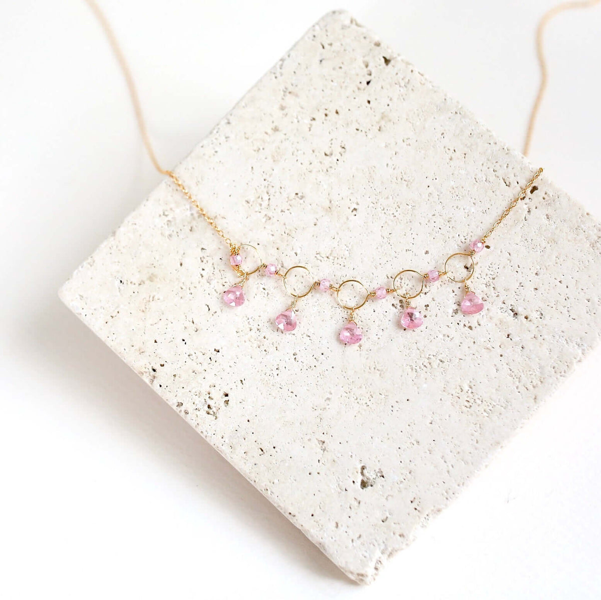 Black Spinel Gemstone Mini Sparkler Necklace