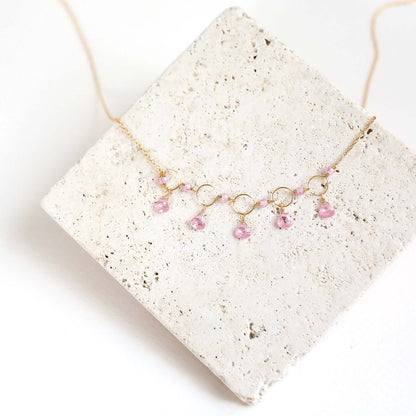 Black Spinel Gemstone Mini Sparkler Necklace
