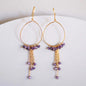 Amethyst Gold Mini Swing Hoop Earrings