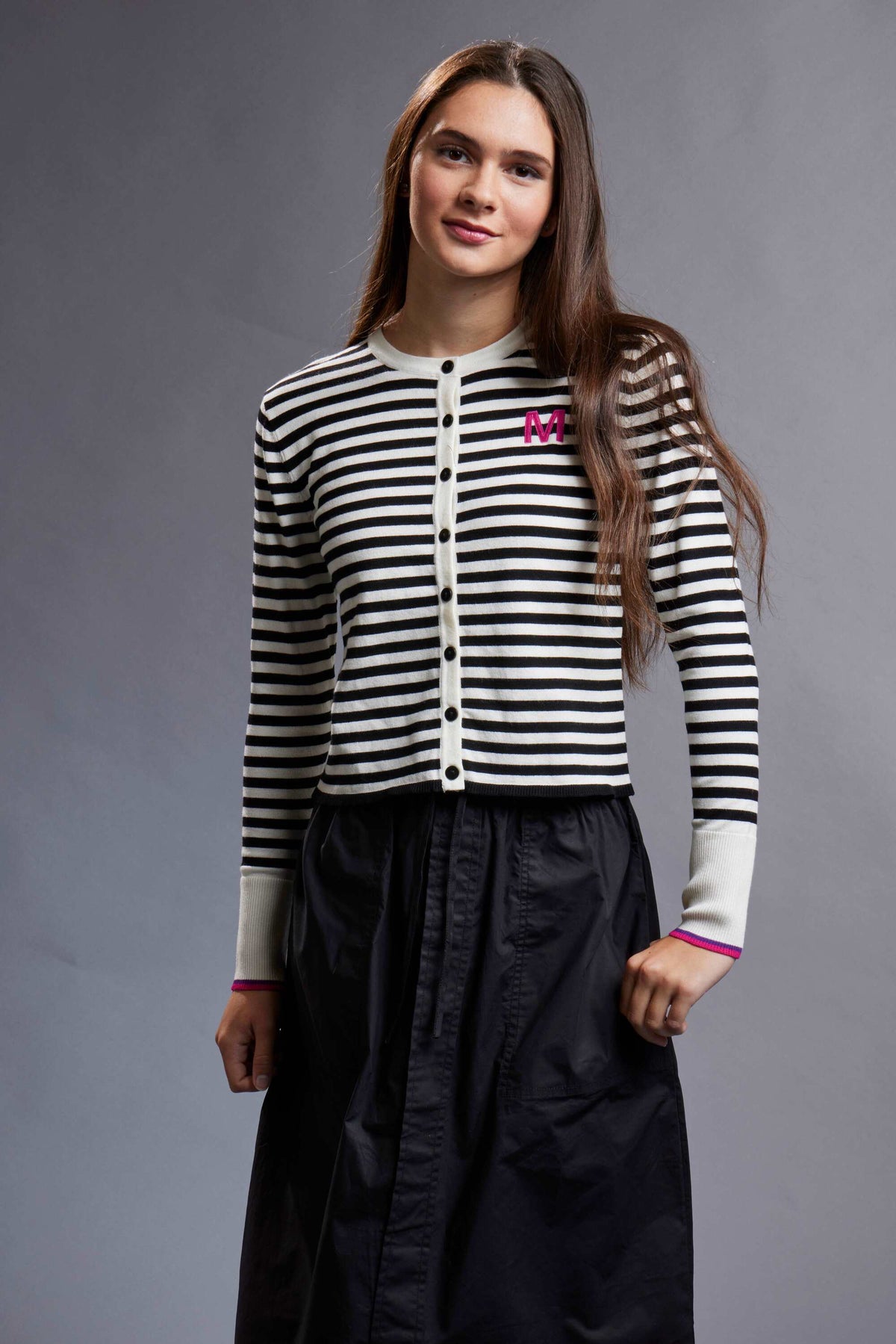MiJN Short Cropped Cardigan Striped