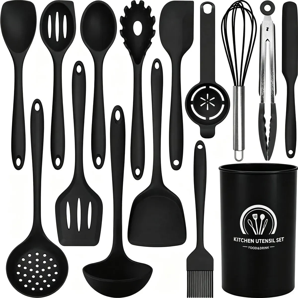 15-Piece Silicone Kitchen Utensil Set