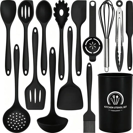 15-Piece Silicone Kitchen Utensil Set