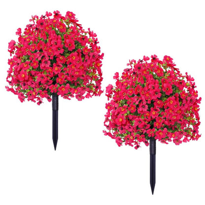 2-Pack Outdoor Artificial Flower Bush Stakes