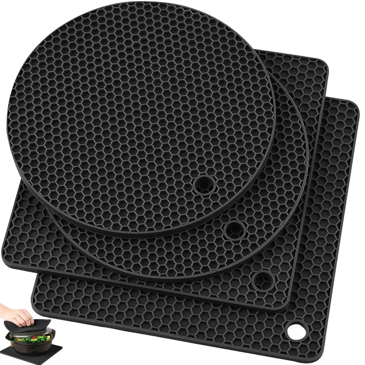 4-Pack Multi-Purpose Silicone Trivet Mats