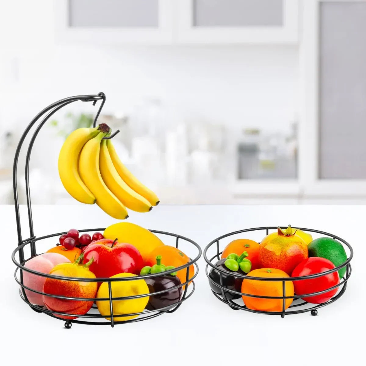 2-Tier Fruit Basket with Banana Hanger