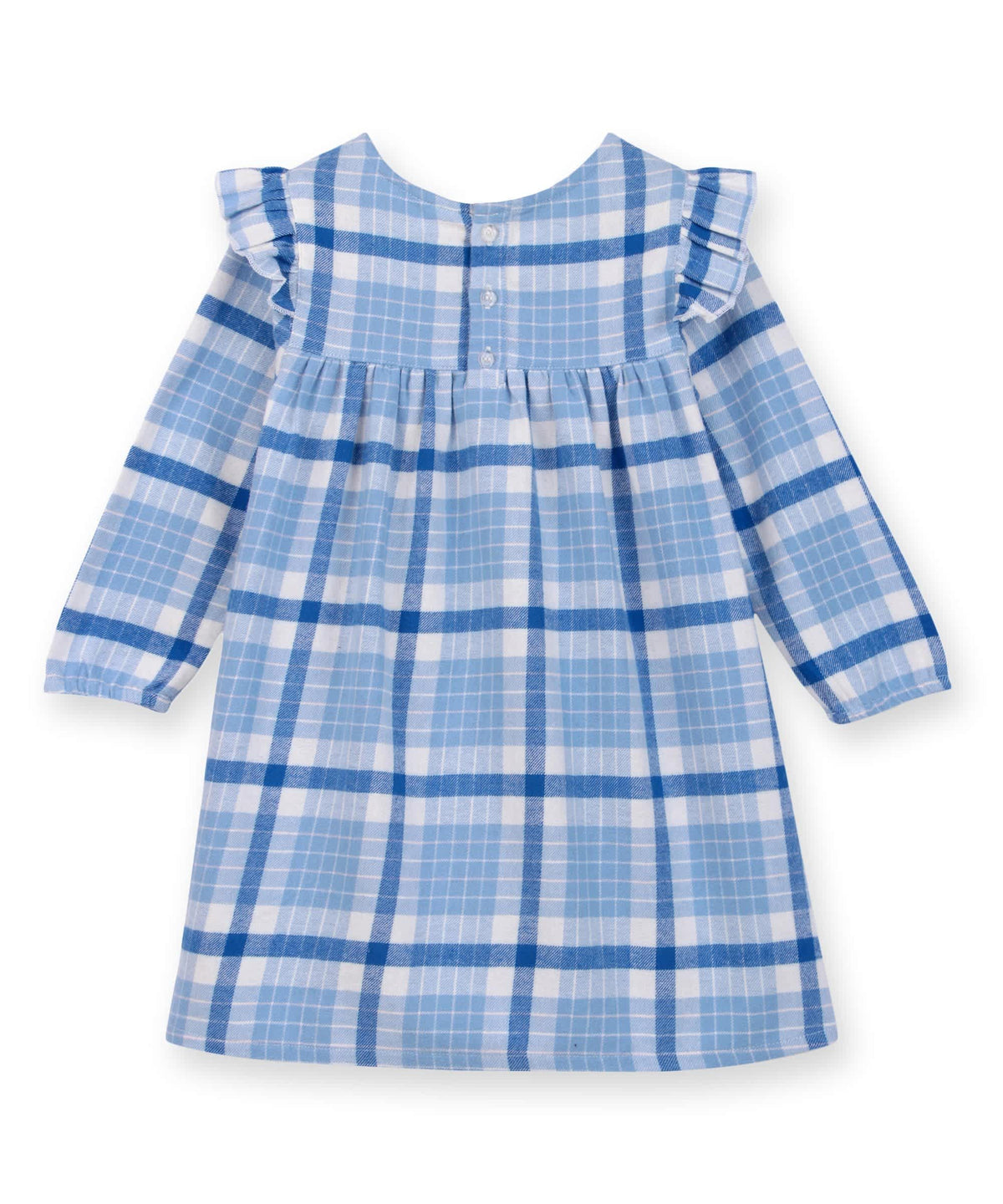 Beebay Shoulder frill check dress Blue