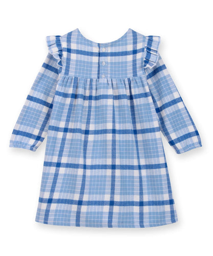 Beebay Shoulder frill check dress Blue