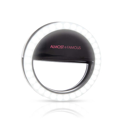 ALMOST FAMOUS - LED Selfie Ring Light for Phone – Clip-On Rechargeable Light for Photos, Content & Video