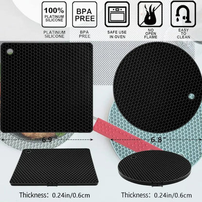 4-Pack Multi-Purpose Silicone Trivet Mats
