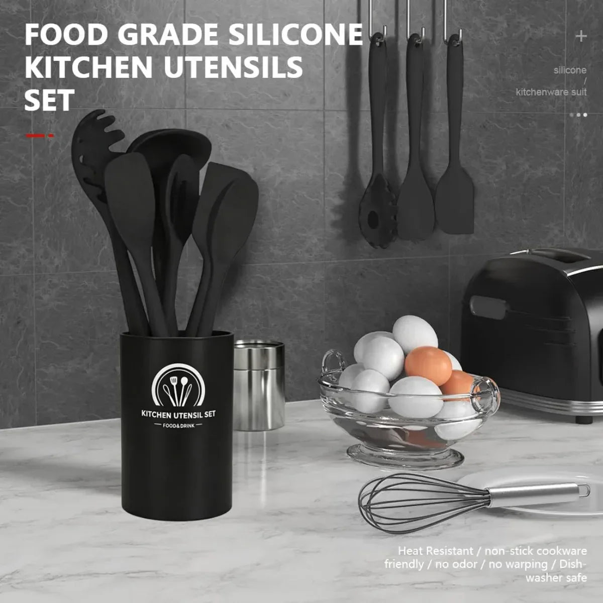15-Piece Silicone Kitchen Utensil Set