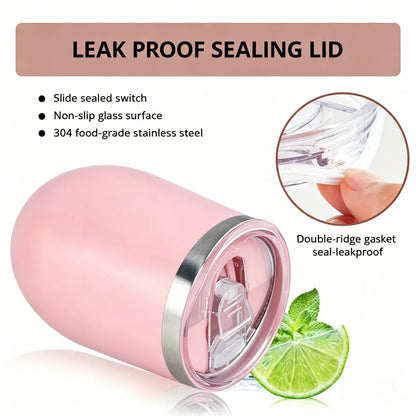 12oz Stainless Steel Egg-Shaped Travel Cup